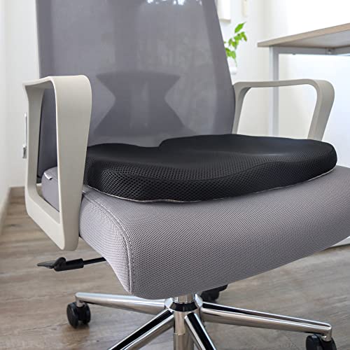 hjh OFFICE 780002 Orthopaedic seat cushion MEDISIT III Cushion with gel honeycomb structure, removable cover, black