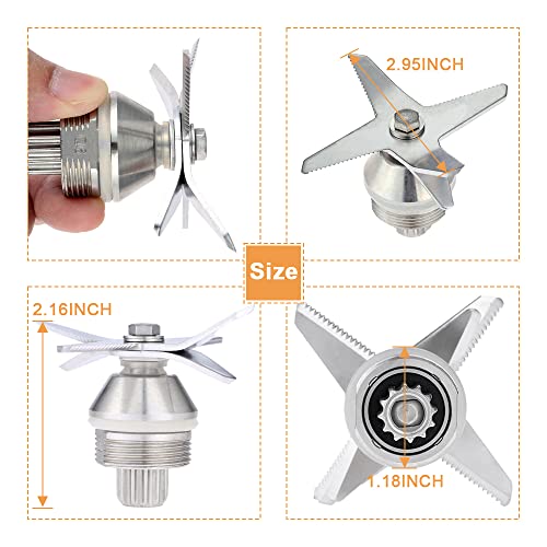 Hicello Heavy Duty Six Blades Blender Blade,Fit Vitamix Blender,Wet/Dry/Ice,1151,1152