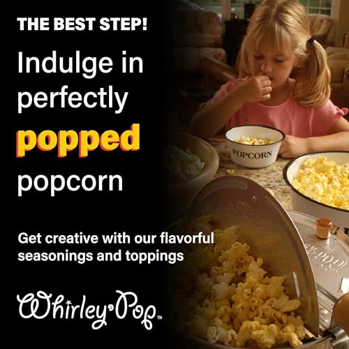 Original Whirley Pop Popcorn Maker - Wabash Valley Farms Gourmet Popcorn Popper, Aluminum Popcorn Pot With Nylon Gears, 3-Minute Stove Top Nostal