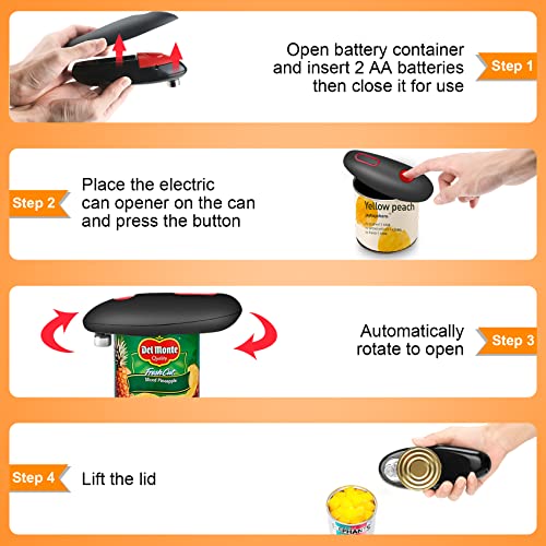 Can Opener,Electric Can Opener,Safe and Smooth Cutting Without Sharp Edges,Electric tin Opener Hand Free Tin Opener for Almost Size Can Kitchen G