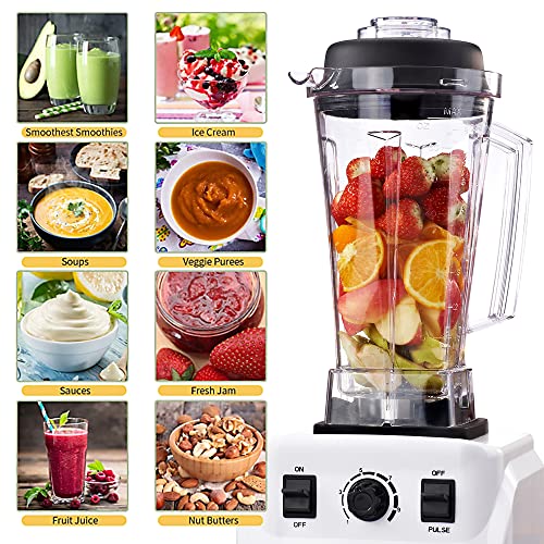Blender Smoothie Maker - 1500W Blender Mixer with 10 Speed Control, 2L BPA-Free Professional Food Blender, 6 Stainless Steel Blade Jug Blenders w