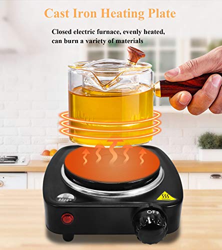 MXBAOHENG Portable Electric Stove 500W Coffee Heater Electric Moka Pot Base Coffee Stove Heat Plate Adjustable Temperature Cookware Adapter Elect