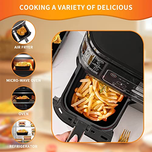 4PCS Silicone Liner for Ninja Dual Air Fryer,SHUOMAO 8inch Foldable Air Fryer Liner Reusable Silicone Air Fryer Basket Accessories for Ninja AF30