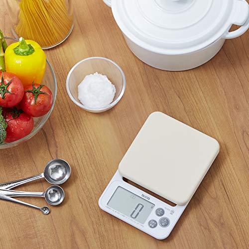 Tanita KJ-212 WH Cooking Scale, Kitchen Scale, Cooking with Silicone Cover, Digital, 4.4 lbs (2 kg), 0.04 oz (0.1 g), White, Washable Cover