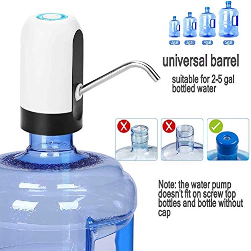 HSIULMY Water Bottle Pump,USB Charging Automatic Drinking Water Pump Portable Electric Water Dispenser Water Bottle Switch for 5 Gallon Water Bot