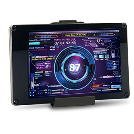 Zunate PC CPU Data Monitor, 3.5 Inch IPS USB Mini Screen Temperature Display Computer Case Secondary Screen for PC CPU RAM Data for RasPi, for Li