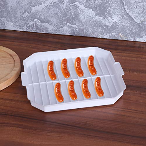 BESTonZON 2 Pcs Microwave bacon cooker sausage grill rack kitchen cooking tools accessories (white)