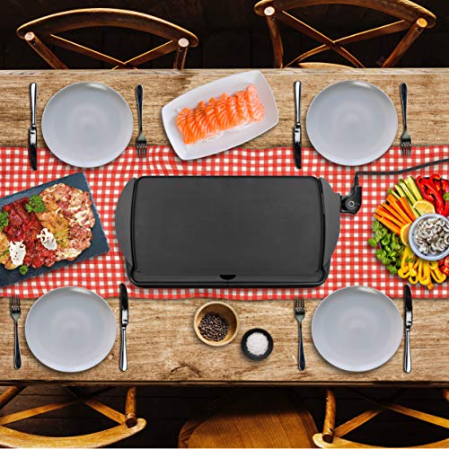 Duronic Teppanyaki Grill GP20 | Large Non-Stick Electric Griddle | 52x27cm Countertop Breakfast Hotplate | 2000W Indoor BBQ for Dinner Parties |
