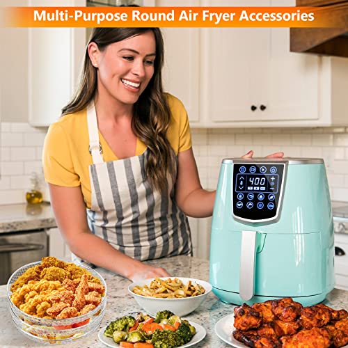 JMIATRY 3 Pcs Air Fryer Rack for Ninja, Round 3 Layers Stackable Air Fryer Accessories with Clips, 304 Stainless Steel Layered Dehydrator Racks C