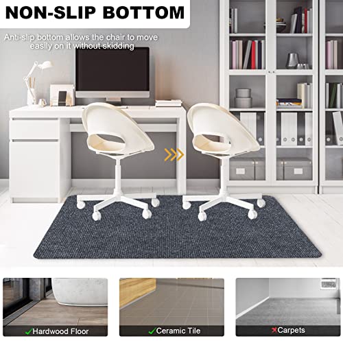 Office Chair Mat for Hardwood Floor, 55"x35" Computer Gaming Rolling Chair Mat Low-Pile Floor Protectors, Anti-Slip Computer Chair Mats for Home