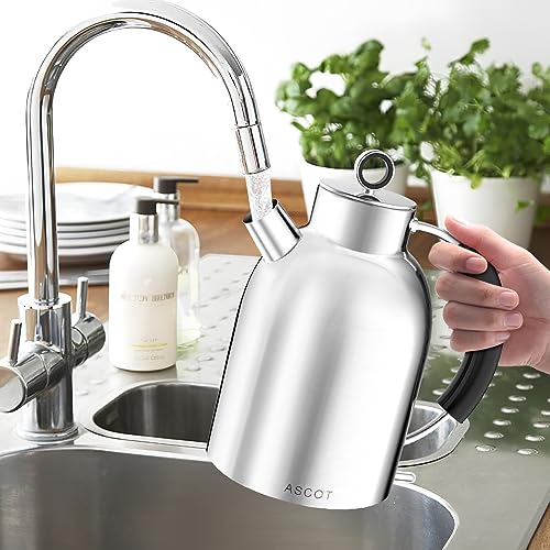 ASCOT Electric Kettle, Stainless Steel Electric Tea Kettle Gifts for Men/Women/Family 1.6L 2200W Retro Tea Heater & Hot Water Boiler, Auto Shut-O