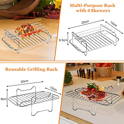 Dual Air Fryer Accessories for Ninja: Silicone Air Fryer Liners for Tower T17088 | Foodi Af400uk Af300uk 9.5L - Reusable Airfryer Basket Rack for