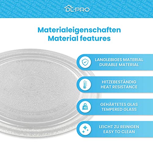 DL-pro Universal Microwave Plate 27 cm Smooth Turntable Plate Glass Plate Glass Plate Glass Turntable 270 mm Round for Microwave Microwave
