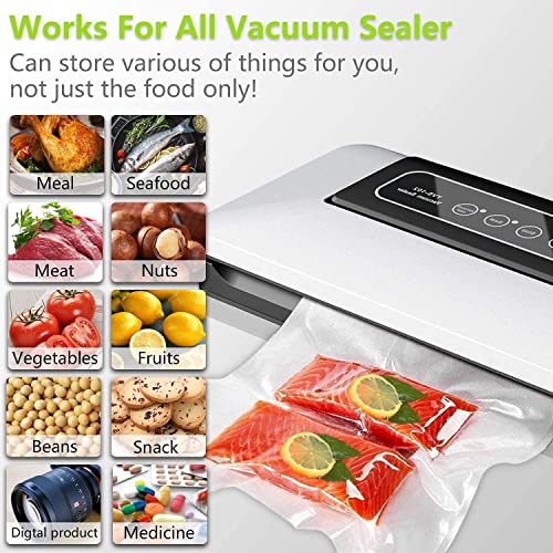 Aobosi Recyclable Vacuum Sealer Bags Vacuum Food Sealer Rolls BPA Free&LFGB Approved Reusable Food Storage Bags 2 Pack Roll 20cmX6m and 28cmX6m,f