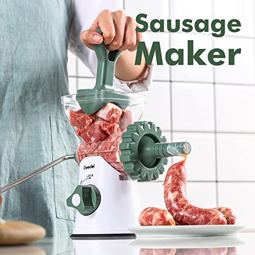 Geedel Meat Mincer Grinder and Sausage Maker Machine,Easy Cleaning & Fast Cutting Manual Meat Grinder,Suitable for Ground Meat, Sausage, Churros,
