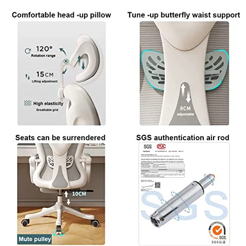 JHKZUDG 360 Swivel Task Chair, Executive Desk Chair with Wheels,Home Office Desk Chair with Headrest And Backrest,Ergonomic Office Chair with Foo