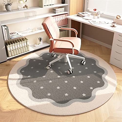 Liveinu Office Chair Mat for Hardwood & Tile Floor, Round Computer Gaming Rolling Chair Mat, Under Desk Low-Pile Rug, Large Anti-Slip Floor Prote