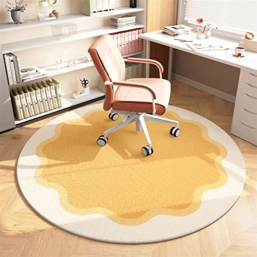 Liveinu Office Chair Mat for Hardwood & Tile Floor, Round Computer Gaming Rolling Chair Mat, Under Desk Low-Pile Rug, Large Anti-Slip Floor Prote