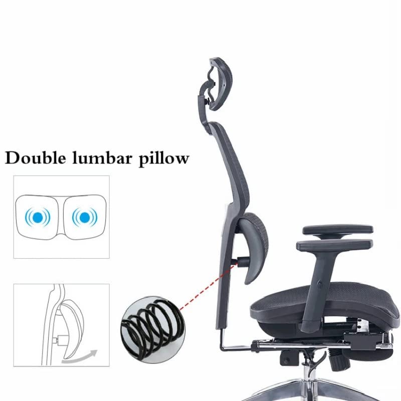 LEIGE Computer Chair Household Ergonomic Office Chair Reclining Lifting Swivel Mesh Staff Chair Chaise