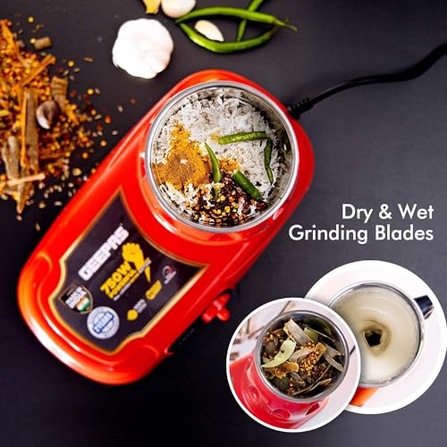 Geepas 750W 3-in-1 Mixer Grinder – Dry & Wet Indian Mixer Grinder Multifunctional Grinder with Stainless Steel Jars & Blades – 3 Speed, Perfect f
