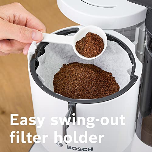 Bosch Styline TKA8011GB Filter Coffee Machine, 10 – 15 cups, 1.38 Litres - White