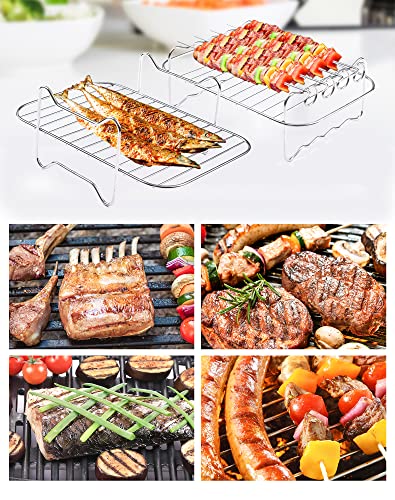 Air Fryer Rack 7Pcs Compatible with Ninja Food Dual Zone Air Fryer AF300UK AF400UK Layered Dehydrator Racks with 4 Skewers Air Fryer Accessories
