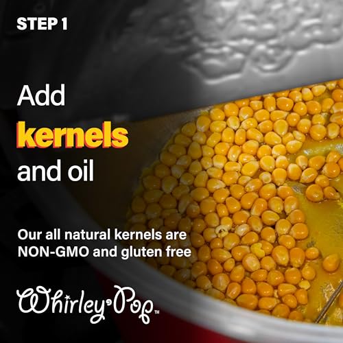 Original Whirley Pop Popcorn Maker - Wabash Valley Farms Gourmet Popcorn Popper, Aluminum Popcorn Pot With Nylon Gears, 3-Minute Stove Top Nostal