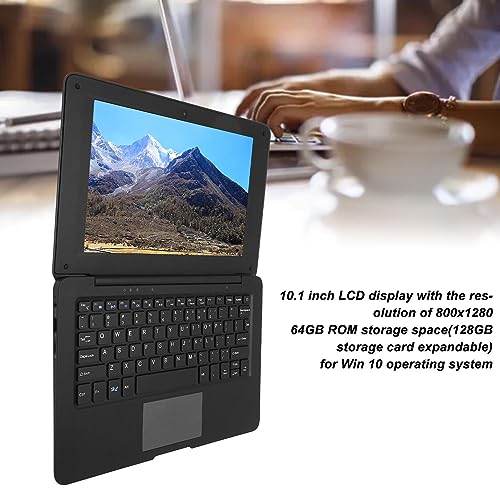 Airshi Student Laptop, 10.1 Inch 2.4GHz CPU Laptop for Family (UK Plug 6G+64G)