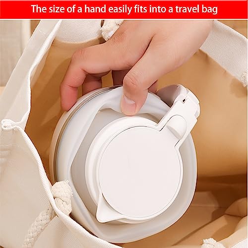Foldable Electric Kettle, 600ML Travel Foldable Electric Kettle, Travel Foldable Electric Kettle with 2 Foldable Cup Set, Silicone Folding Electr