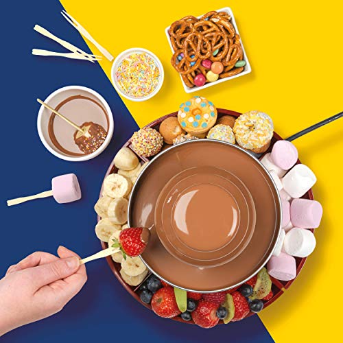 Giles & Posner EK3428G Electric Chocolate Fountain, 3 Tier Cascading Fondue Set with Hot Melting Pot Base, Party Dip & Share Machine, Mini Set In