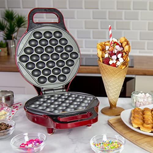 Global Gizmos 35539 Bubble Waffle Maker / 700W / Unique Thermostatic Design / 180° Dual Sided Cooking System/Easy Clean, 700 W,