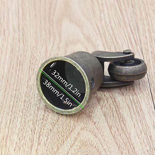 SKOAJAS Plate Casters Solid Bronze Castor Wheels,Round Cup Furniture Caster,360 Degree Rotating Swivel Casters,Sofa Chair Furniture Castors,Do Ol