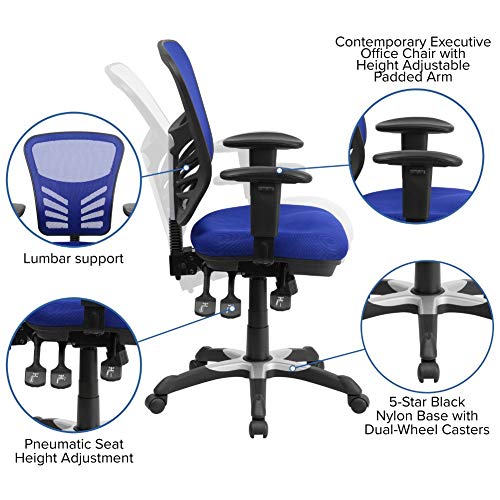 Flash Furniture Office Chair, Metal, Blue, 68.58 x 64.77 x 112.4 cm