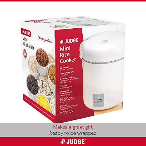 Judge Small Electric Rice Cooker - Fully Automatic, for 2 Servings, Removable Non-Stick Rice Pot, Measuring Cup & Ladle, PFOA Free, Keep Warm Fun