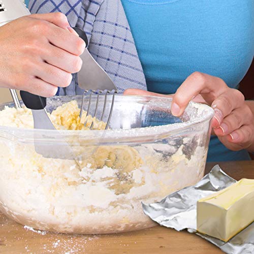 ORBLUE Stainless Steel Pastry Cutter - Sturdy 5 Blades Dough Blender for Baking, Pastry, Pizza Dough and Kitchen Mixer Blender