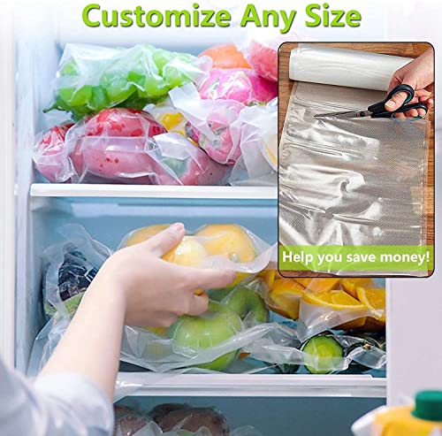 Aobosi Recyclable Vacuum Sealer Bags Vacuum Food Sealer Rolls BPA Free&LFGB Approved Reusable Food Storage Bags 2 Pack Roll 20cmX6m and 28cmX6m,f