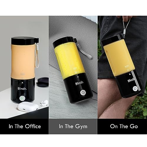 Blndr | Portable, Rechargeable Blender & Smoothie Maker | 420ml Capacity, 6 Stainless Steel Blades, 4000mAH Battery (Carbon Black)