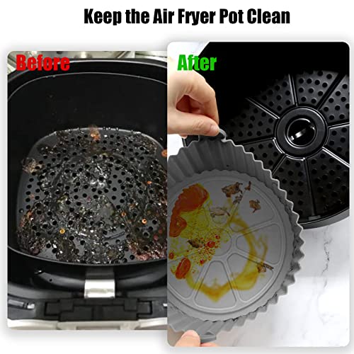 Silicone Air Fryer Liners, 3 Pack Reusable Air Fryer Liners, Air Fryer Accessories, Kitchen Accessories Replacement for Disposable Parchment Pape