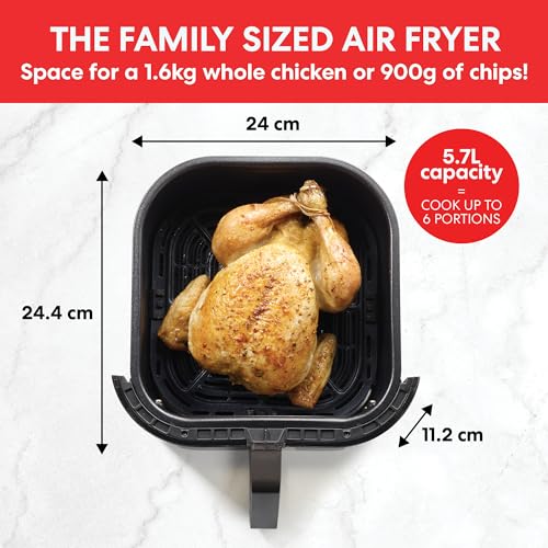 Instant Vortex Digital Single Drawer Air Fryer with Easy to Use 4 Smart Programmes - Air Fry, Bake, Roast and Reheat Capacity, Non-Stick and Dish