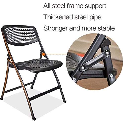 LXXSH Folding Chair Meeting Chair Office Chair Meeting Room Chair Training Chair Home Backrest Chair Computer Chair Meeting Chair (Color : Black)