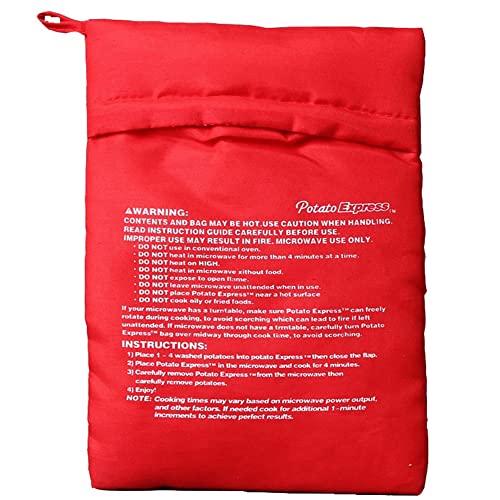 MonLiya 2 Pcs Microwave Potato Cooker Bag Tortillas Cooker Bag Washable and Reusable Bag Perfect Potatoes Just in 4 Minutes