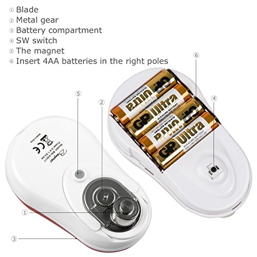 Bangrui Kitchen Automatic Safety Cordless One Tin Touch Electric Can Opener Intellectual Electric Can Opener:Smooth Edge,Stop Automatically,a Goo