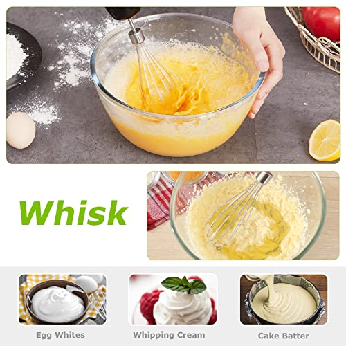 Bonsenkitchen Stainless Steel Hand Blender, 4-in-1 Stick Blender 1000W, 20 Speed Adjustable, with Whisk, 500ml Chopper and 700ml Measuring Cup, F