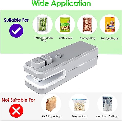 Easy Seal Bag Sealer - Fresher For Longer Easy Seal - Airtight & Watertight Seal - Mini Handheld Heat Sealer for Food Storage, Snacks, Sandwiches