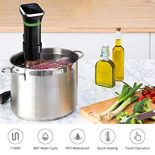 Sous Vide TANiCE Precision Cooker Immersion Circulator 1100W Water Sous Vide Device with Accurate Temperature and Time Control Sous Vide Cookbook
