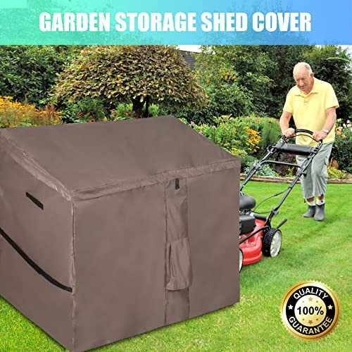 OZKURT Waterproof Garden Shed Cover, Outdoor Storage Box Covers with Quick-Opening Slope Top, Compatible with Keter Store It Out Series, 420D Oxf
