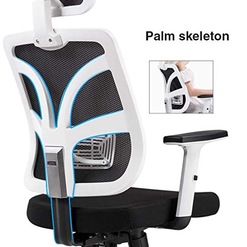 LZQDM Black Office Chair with Arms and Back Support Executive Adjustable Computer Chair Swivel Ergonomic Desk Chair Comfy Padded for Office/Home/