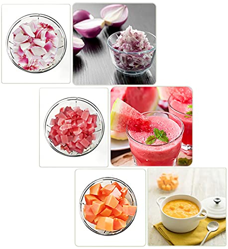 Manual Food Chopper Pull String,Hand Food Shredder with Stainless Steel Blades 500ml,Vegetable Chopper,Onion Cutter,Garlic chopper,Manual Food Pr