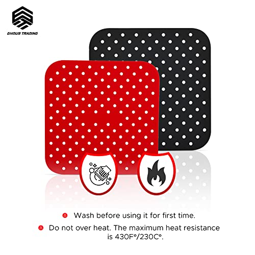 Ghous Trading Limited | Air Fryer Silicon Liner, Reusable Heat Resistant Tray, BPA Free Perforated Mats, Non-Stick Air Fryer Accessory for cookin
