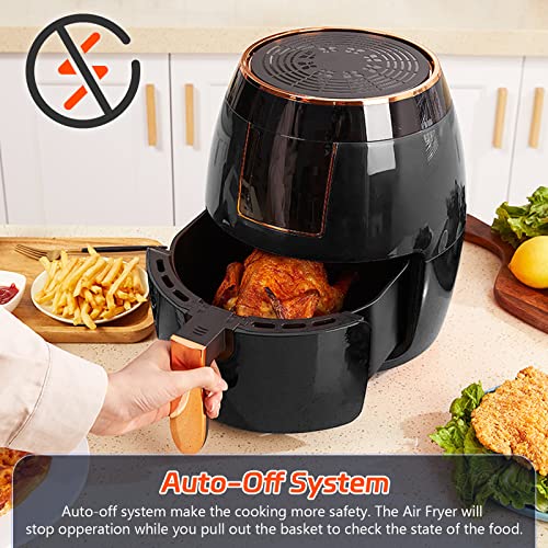 INMOZATA Air Fryer 5.5L, Oil Free Air Fryers with Non-stick Removable Basket, One-Touch Digital Screen, 360° Rapid Air Circulation, 8Presets, 0-3